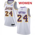 Wholesale Cheap Women's Los Angeles Lakers #24 Kobe Bryant White Basketball Swingman Association Edition Jersey