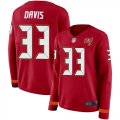 Wholesale Cheap Nike Buccaneers #33 Carlton Davis III Red Team Color Women's Stitched NFL Limited Therma Long Sleeve Jersey