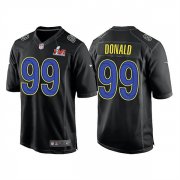 Wholesale Cheap Men's Los Angeles Rams #99 Aaron Donald 2022 Black Super Bowl LVI Game Stitched Jersey