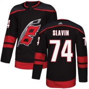Wholesale Cheap Adidas Hurricanes #74 Jaccob Slavin Black Alternate Authentic Stitched NHL Jersey