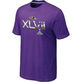 Wholesale Cheap Men\'s Baltimore Ravens 2012 Super Bowl XLVII On Our Way T-Shirt Purple