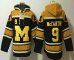 Cheap Men's Michigan Wolverines #9 JJ McCarthy Navy Blue Ageless Must Have Lace Up Pullover Hoodie