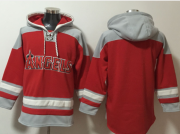 Wholesale Cheap Men's Los Angeles Angels Blank Red Ageless Must Have Lace Up Pullover Hoodie