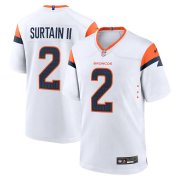 Cheap Men's Denver Broncos #2 Pat Surtain II White 2024 Game Stitched Jersey