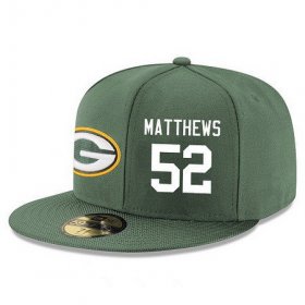 Wholesale Cheap Green Bay Packers #52 Clay Matthews Snapback Cap NFL Player Green with White Number Stitched Hat