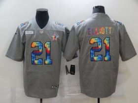 Wholesale Cheap Men\'s Dallas Cowboys #21 Ezekiel Elliott 2020 Grey Crucial Catch Limited Stitched NFL Jersey