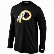 Wholesale Cheap Nike Washington Redskins Logo Long Sleeve T-Shirt Black
