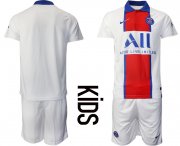 Wholesale Cheap Youth 2020-2021 club Paris St German away blank white Soccer Jerseys