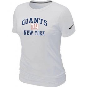 Wholesale Cheap Women\'s Nike New York Giants Heart & Soul NFL T-Shirt White