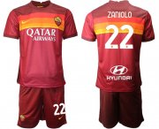 Wholesale Cheap Men 2020-2021 club Roma home 22 red Soccer Jerseys