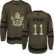 Wholesale Cheap Adidas Maple Leafs #11 Zach Hyman Green Salute to Service Stitched NHL Jersey