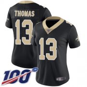 Wholesale Cheap Nike Saints #13 Michael Thomas Black Team Color Women's Stitched NFL 100th Season Vapor Limited Jersey