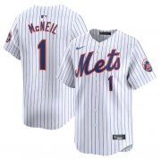 Cheap Men's New York Mets #1 Jeff McNeil White 2024 Home Limited Stitched Baseball Jersey