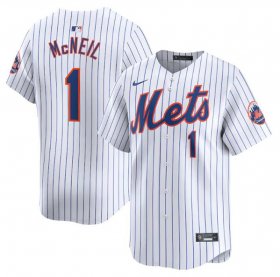 Cheap Men\'s New York Mets #1 Jeff McNeil White 2024 Home Limited Stitched Baseball Jersey