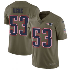 Cheap Nike Patriots #53 Josh Uche Olive Youth Stitched NFL Limited 2017 Salute To Service Jersey