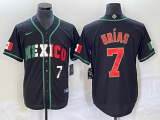 Wholesale Cheap Men's Mexico Baseball #7 Julio Urias Number 2023 Black World Baseball Classic Stitched Jersey5