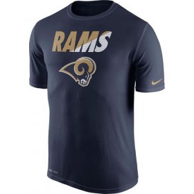 Wholesale Cheap Men\'s Los Angeles Rams Nike Navy Blue Legend Staff Practice Performance T-Shirt