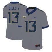 Wholesale Cheap West Virginia Mountaineers 13 David Sills V Gray College Football Jersey