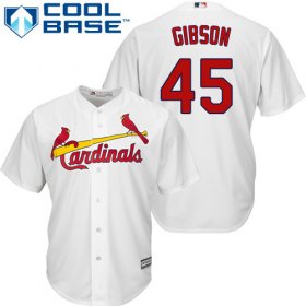 Wholesale Cheap Cardinals #45 Bob Gibson White Cool Base Stitched Youth MLB Jersey