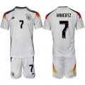 Cheap Men's Germany #7 Kai Havertz White 2024-25 Home Soccer Jersey Suit
