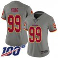 Wholesale Cheap Nike Redskins #99 Chase Young Gray Women's Stitched NFL Limited Inverted Legend 100th Season Jersey