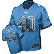 Wholesale Cheap Nike Lions #40 Jarrad Davis Blue Team Color Men's Stitched NFL Elite Drift Fashion Jersey