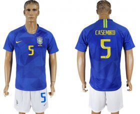 Wholesale Cheap Brazil #5 Casemiro Away Soccer Country Jersey