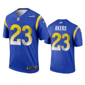 Wholesale Cheap Men\'s Los Angeles Rams #23 Cam Akers 2020 Blue Vapor Untouchable Limited Stitched Jersey