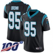 Wholesale Cheap Nike Panthers #95 Derrick Brown Black Team Color Men's Stitched NFL 100th Season Vapor Untouchable Limited Jersey