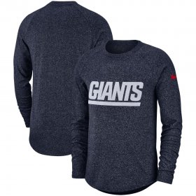 Wholesale Cheap New York Giants Nike Fan Gear Marled Historic Raglan Long Sleeve T-Shirt Navy