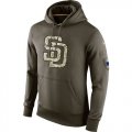 Wholesale Cheap Men's San Diego Padres Nike Olive Salute To Service KO Performance Hoodie