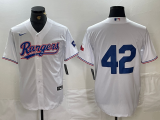 Cheap Men's Texas Rangers #42 Jackie Robinson White Cool Base Stitched Baseball Jersey
