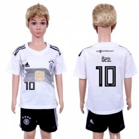 Wholesale Cheap Germany #10 Ozil White Home Kid Soccer Country Jersey