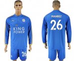 Wholesale Cheap Leicester City #26 Mahrez Home Long Sleeves Soccer Club Jersey