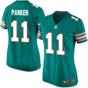 Wholesale Cheap Nike Dolphins #11 DeVante Parker Aqua Green Alternate Women's Stitched NFL Elite Jersey