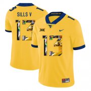 Wholesale Cheap West Virginia Mountaineers 13 David Sills V Yellow Fashion College Football Jersey
