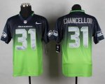 Wholesale Cheap Nike Seahawks #31 Kam Chancellor Steel Blue/Green Men's Stitched NFL Elite Fadeaway Fashion Jersey