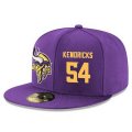 Wholesale Cheap Minnesota Vikings #54 Eric Kendricks Snapback Cap NFL Player Purple with Gold Number Stitched Hat