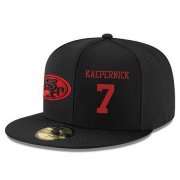 Wholesale Cheap San Francisco 49ers #7 Colin Kaepernick Snapback Cap NFL Player Black with Red Number Stitched Hat