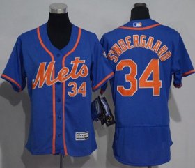 Wholesale Cheap Mets #34 Noah Syndergaard Blue Flexbase Authentic Women\'s Stitched MLB Jersey