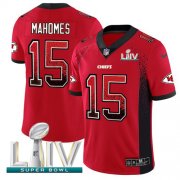 Wholesale Cheap Nike Chiefs #15 Patrick Mahomes Red Super Bowl LIV 2020 Team Color Men's Stitched NFL Limited Rush Drift Fashion Jersey