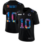 Cheap Chicago Bears #10 Mitchell Trubisky Men's Nike Multi-Color Black 2020 NFL Crucial Catch Vapor Untouchable Limited Jersey