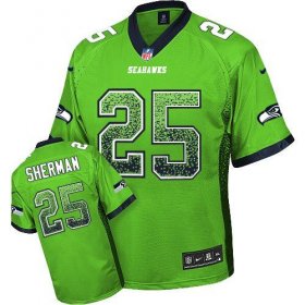 Wholesale Cheap Nike Seahawks #25 Richard Sherman Green Men\'s Stitched NFL Elite Drift Fashion Jersey
