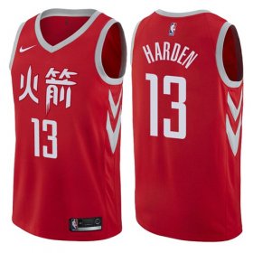 Wholesale Cheap Nike Houston Rockets #13 James Harden Red NBA Swingman City Edition Jersey