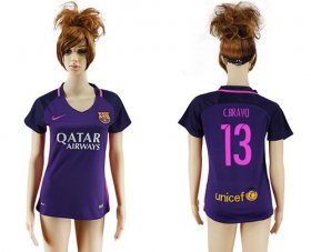 Wholesale Cheap Women\'s Barcelona #13 C.Bravo Away Soccer Club Jersey