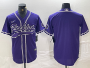 Cheap Men's Colorado Rockies Blank Purple With Patch Cool Base Stitched Baseball Jersey