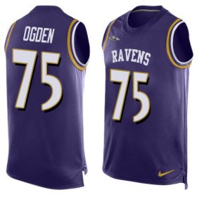 Wholesale Cheap Nike Ravens #75 Jonathan Ogden Purple Team Color Men\'s Stitched NFL Limited Tank Top Jersey