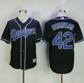 Wholesale Cheap Dodgers #42 Jackie Robinson Black Fashion Stitched MLB Jersey