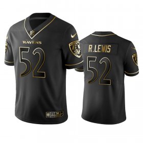 Wholesale Cheap Nike Ravens #52 Ray Lewis Black Golden Limited Edition Stitched NFL Jersey