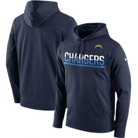 Wholesale Cheap Men\'s Los Angeles Chargers Nike Navy Sideline Circuit Pullover Performance Hoodie